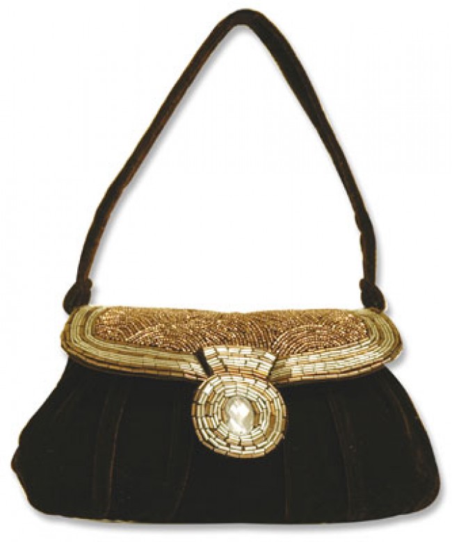 Evening Bag - Beaded &ndash; Brown &ndash; BG-89897BR